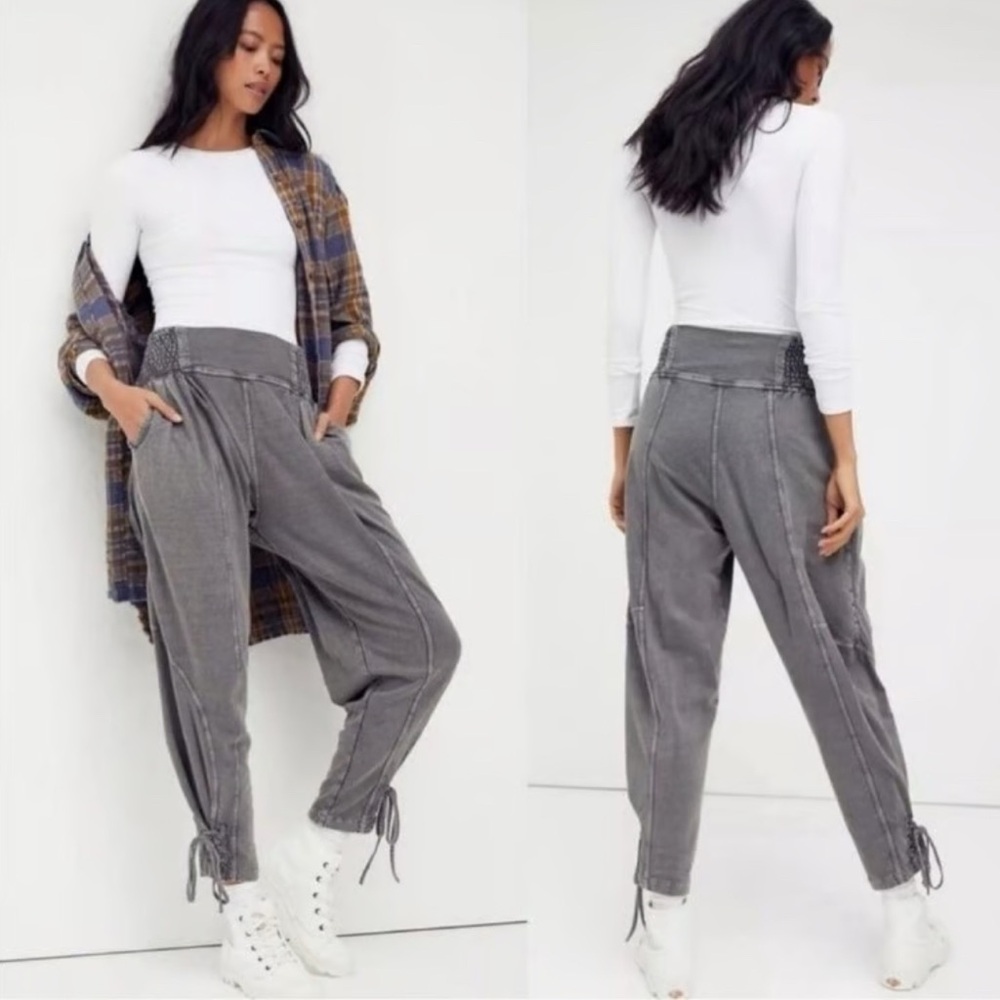 Free People Gray Billie Balloon  Pants Large Fits Like A Medium